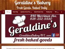 Tablet Screenshot of geraldinesbakeryavl.com